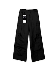 Quần Cargo Nam Kaki Túi Hộp Ống Rộng 100% Cotton Mềm Màu Đen | KQSTYLING WIDE