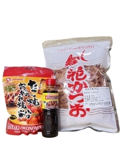 Combo 3 Món Nguyên Liệu Bánh Takoyaki (sốt 200ml + bột 400g + Cá bào 100g)