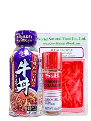 Combo Gia Vị Làm Cơm Bò Gyudon Nhật (Sốt Ebara, Gừng Đỏ, Ớt Shichimi)