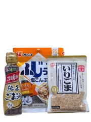 Combo Nguyên Liệu Bắp Cải Trộn Rong Biển Muối Nhật (Shio Kombu, Dầu Mè & Mè Rang)