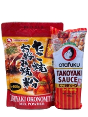 Combo Nguyên Liệu Làm Takoyaki 2 Món (Bột Takoyaki + Sốt Takoyaki Okonomi)