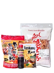 Combo Nguyên Liệu Làm Takoyaki 4 Món (Bột, Sốt, Cá bào, Tenkasu)