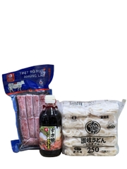 Combo Nguyên Liệu Lẩu Sukiyaki Nhật Bản 3 Món (Sốt sukiyaki + Bò nhúng lẩu Fuji + Mì Udon)
