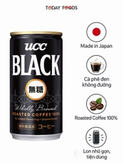 Cà Phê Đen Không Đường UCC 185G - Thùng 30 Lon