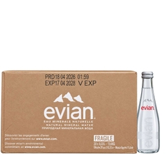 Nước Khoáng Evian Chai Thủy Tinh 330ML (Thùng 20 Chai)