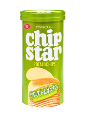 Snack Khoai Tây YBC Chip Star Vị Kem Chua Hành Tây Nhật Bản 45G