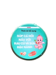 Đồ Ăn Dặm Cho Bé Súp Cá Hồi Nấu Rau Củ Và Sữa Đậu Nành 70G