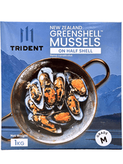 Vẹm Xanh New Zealand Trident Nửa Vỏ Size M (30–40 Con) 1KG