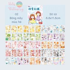 [HOTIS] 50 MẪU - Sticker dán sổ hoạt hình Colorful Dream - 50 tờ/ hộp