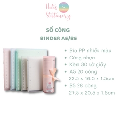 [HOTIS] Binder A5/ B5 bìa còng nhiều màu có dây nơ - Kèm 30 tờ giấy