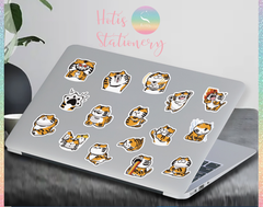 [HOTIS] Set Sticker nhiều mẫu size lớn 5 - 8cm, nhãn dán cán màng phim PVC không thấm nước, dán được nhiều lần