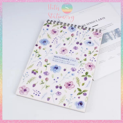 [HOTIS] SKETCHBOOK sổ vẽ phác thảo - Gáy lò xo - Khổ A4 dọc - 50 tờ - 110gsm - Bìa cứng họa tiết hoa lá NB018