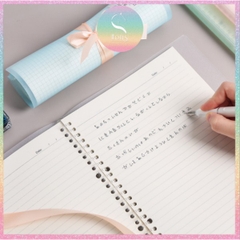 [HOTIS] Sổ A5, binder, sketchbook bìa trong mờ nhiều màu, có thể cuộn lại và thắc nơ làm quà tặng