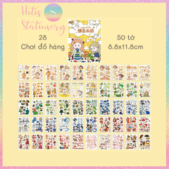 [HOTIS] 50 MẪU - Sticker dán sổ hoạt hình Colorful Dream - 50 tờ/ hộp