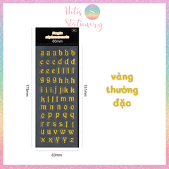 [HOTIS] Sticker chữ in hoa/ thường màu vàng bạc ánh kim trang trí sổ bullet journal