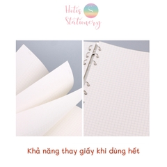 [HOTIS] Color Binder - Bìa còng nâu/ đen/ trắng - A6/ A5/ B5/ A4 (Không kèm giấy)