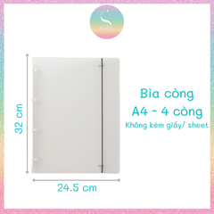 [HOTIS] White Binder - Bìa còng A6/ A5/ B5/ A4 (Không kèm giấy)