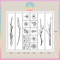 [HOTIS] Bộ 20 con dấu gỗ kết hợp hoa lá cành - Combination Seal