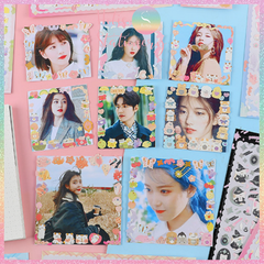 [HOTIS] [17 MẪU] Sticker trang trí card, toploader phong cách Hàn Quốc cán màng lấp lánh
