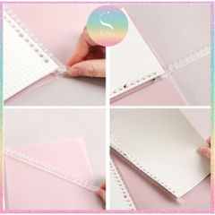 [HOTIS] Sổ A5, binder, sketchbook bìa trong mờ nhiều màu, có thể cuộn lại và thắc nơ làm quà tặng