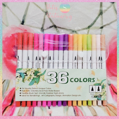 [HOTIS] Bút lông hai đầu tô màu vẽ tranh gốc nước viết calligraphy Double Head- Bộ 12/24/36/48 màu