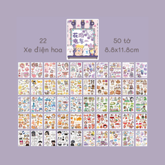 [HOTIS] 50 MẪU - Sticker dán sổ hoạt hình Colorful Dream - 50 tờ/ hộp