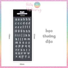 [HOTIS] Sticker chữ in hoa/ thường màu vàng bạc ánh kim trang trí sổ bullet journal