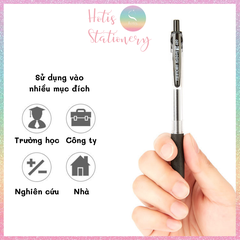 [HOTIS] Bút bi gel 0.5mm, bút bi bấm gel viết êm và mượt - 4 màu