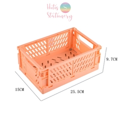 Rổ xếp đựng đồ dùng học tập, mỹ phẩm đa năng - Cỡ lớn 25.5x15x9.7cm Hotis Stationery