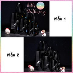 [HOTIS] Túi quà tặng hành tinh đen huyền bí có quai xách và tặng kèm ruy băng thắc nơ