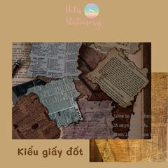 [HOTIS] Set giấy nền retro vintage họa tiết báo cũ chữ Tiếng Anh - 60 tờ