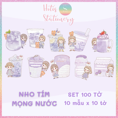 [HOTIS] Set 100 tờ giấy ghi chú MUYU hoạt hình dễ thương, không keo dính