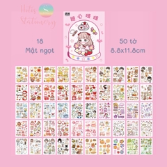 [HOTIS] 50 MẪU - Sticker dán sổ hoạt hình Colorful Dream - 50 tờ/ hộp