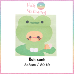 [HOTIS] [16 MẪU] Tệp 80 tờ giấy ghi chú tranh phong cảnh, giấy note hình thú đáng yêu - 8x8cm