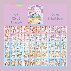 [HOTIS] 50 MẪU - Sticker dán sổ hoạt hình Colorful Dream - 50 tờ/ hộp