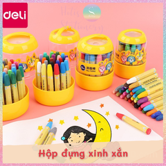 [HOTIS] Bút sáp dầu Deli cho học sinh - Hộp 12/ 18/ 24/ 36 màu
