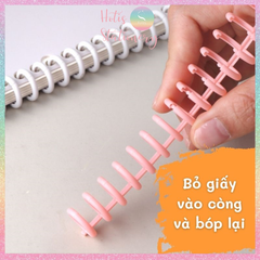 [HOTIS] Combo 2 thanh còng nhựa màu macaron còng 12mm, 22mm làm sổ khổ A5/ B5/ A4