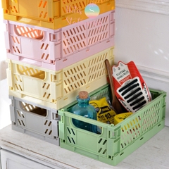 Rổ xếp đựng đồ dùng học tập, mỹ phẩm đa năng - Cỡ lớn 25.5x15x9.7cm Hotis Stationery