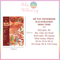 [HOTIS] Sổ tay Notebook Miss Time Illustration dạng tạp chí - B5 80/ 120 trang