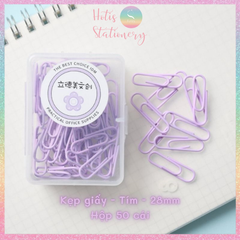 [HOTIS] Kẹp giấy kim loại màu Macaron Paper Clip kẹp bướm giữ tài liệu