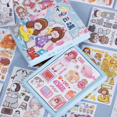 [HOTIS] 50 MẪU - Sticker dán sổ hoạt hình Colorful Dream - 50 tờ/ hộp