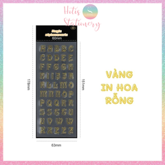[HOTIS] Sticker chữ in hoa/ thường màu vàng bạc ánh kim trang trí sổ bullet journal