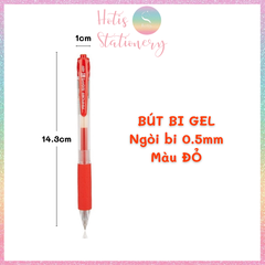 [HOTIS] Bút bi gel 0.5mm, bút bi bấm gel viết êm và mượt - 4 màu