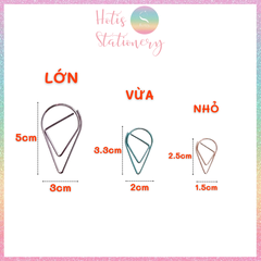 [HOTIS] Set 10 cái Kẹp giấy kim loại hình giọt nước kẹp thiệp cưới, thư mời, thiệp sinh nhật