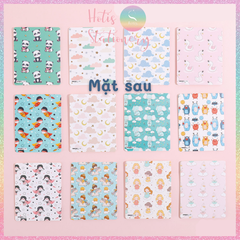 [HOTIS] Thiệp giấy mini gấp gọn kèm bao giấy can - 10 x 8cm - 12 mẫu