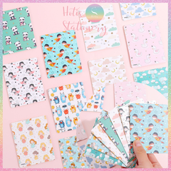 [HOTIS] Thiệp giấy mini gấp gọn kèm bao giấy can - 10 x 8cm - 12 mẫu