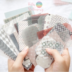 [HOTIS] Set giấy nền vintage họa tiết sọc/ caro - 60 tờ