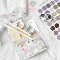 Túi đựng bút, dụng cụ học tập, mỹ phẩm PVC trong suốt siêu cute hotis-stationery