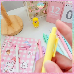 [HOTIS] Bút bi bấm mực đen vỏ màu macaron dễ thương - Ngòi 0.5mm