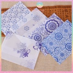 [HOTIS] Phong bì, bìa thư, bì thư giấy can tranh thủy mặc, cổ phong 12.5x17.5cm - Set 5 cái